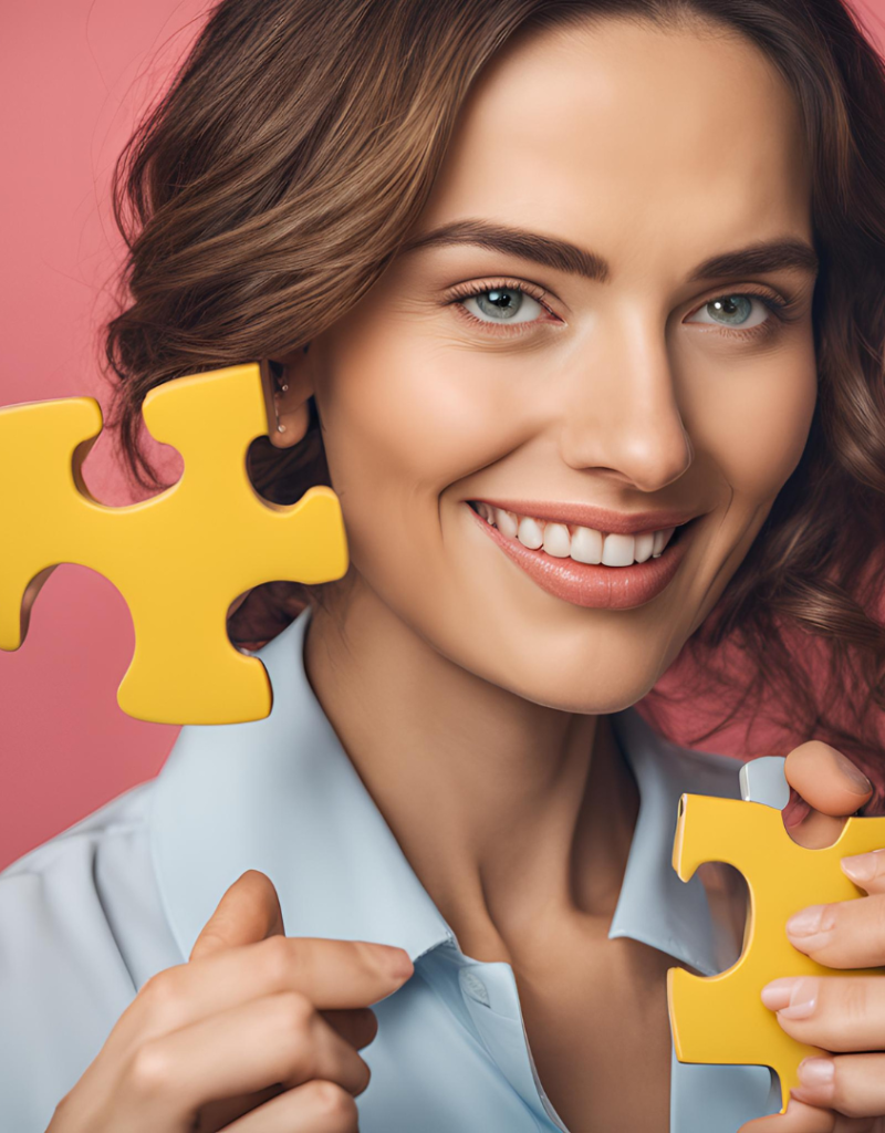 אישה עם פאזל